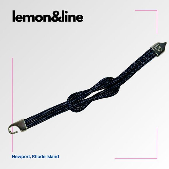 LEMON&LINE Original Square Knot Bracelet in Newport Navy - XL (8.5") - Picture 7 of 10